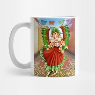 Christmas Quetzalcoatl Skirt Tecnica Mask Background Mug